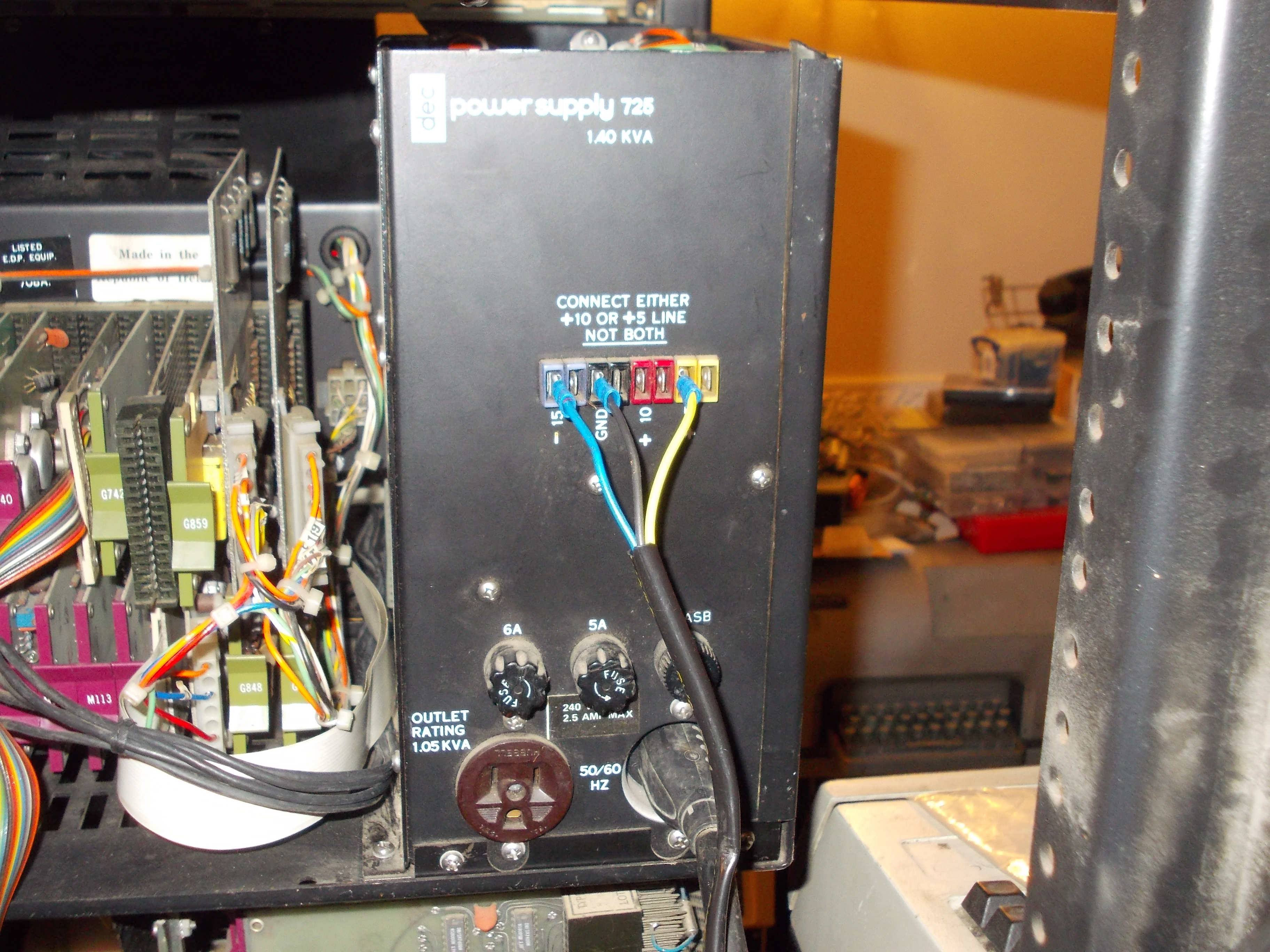 A DEC TU56 dual DECtape transport. Each fat little reel of ¾-inch laminated tape held a few hundred kilobytes in fixed, factory-formatted blocks, addressable and rewritable in either direction — cl…